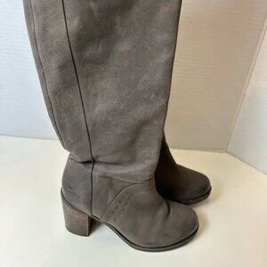 Geox Respira Women's Tall Grey Leather Boots